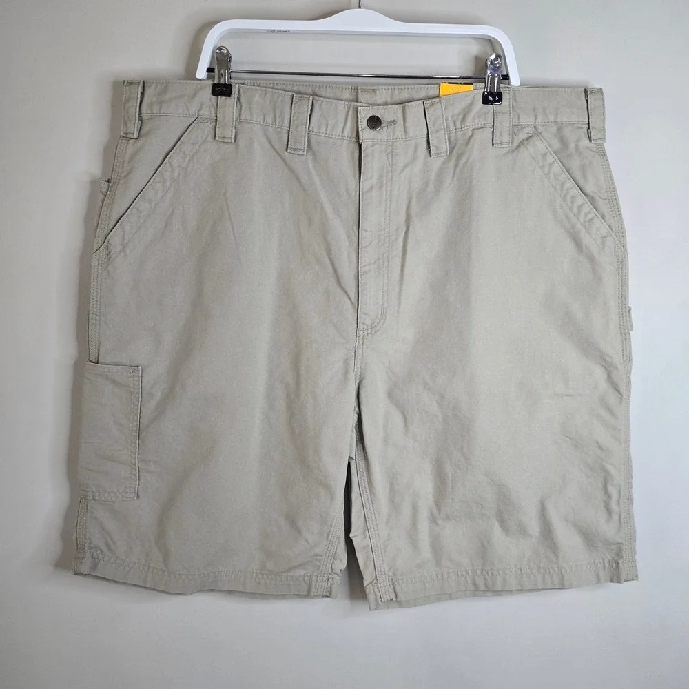 Carhartt Mens Loose Fit Canvas Utility Work Shorts Tan Khaki B147 Size 44 NWT
